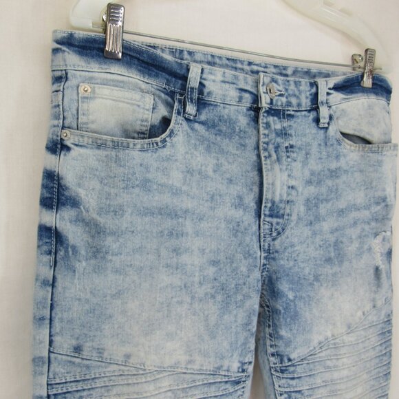 Southpole Women's Jeans Light Stone Wash Mid Rise Light Distress Size 32X29 - Picture 2 of 11